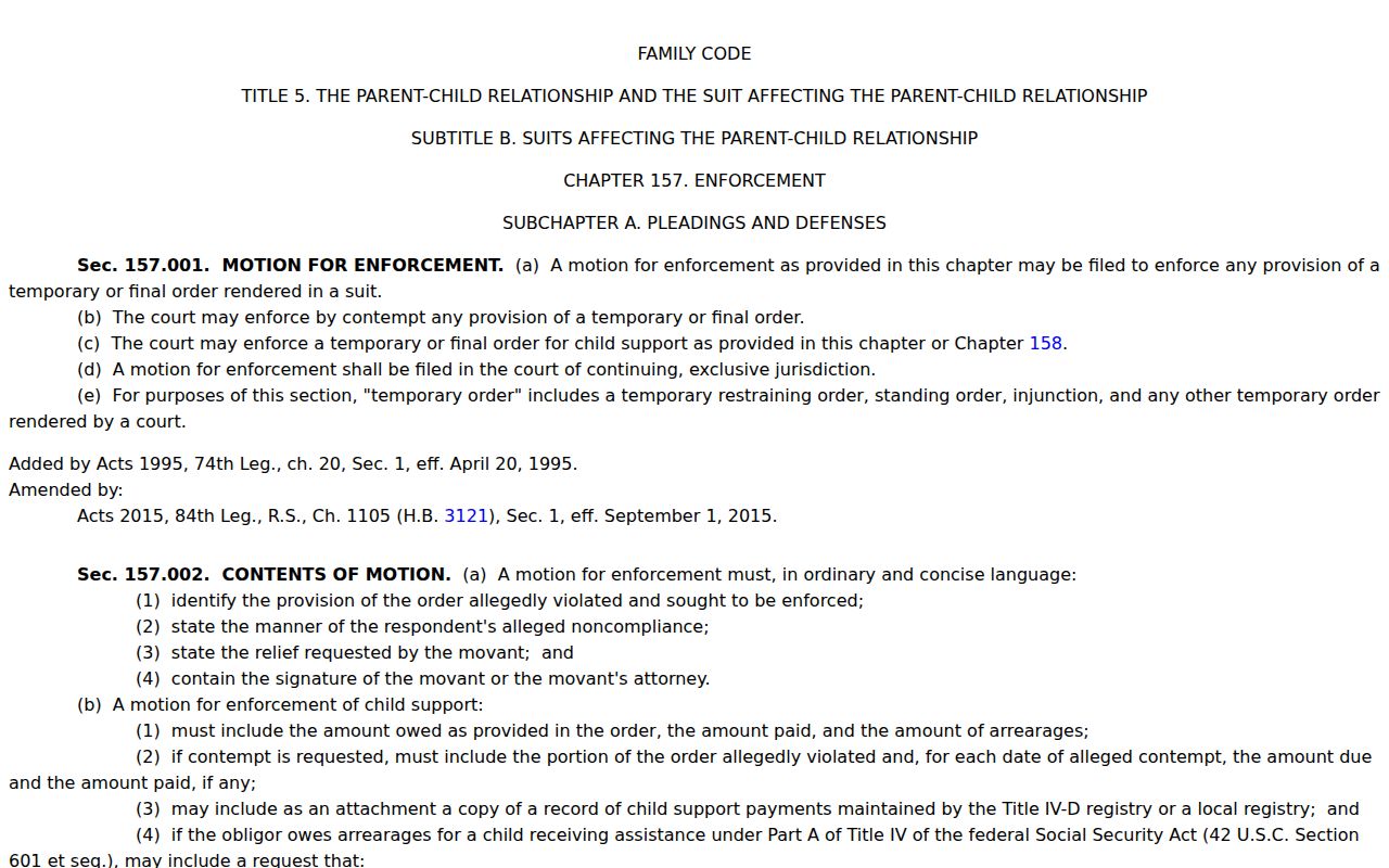 Mason County bench warrant and child support capias statute