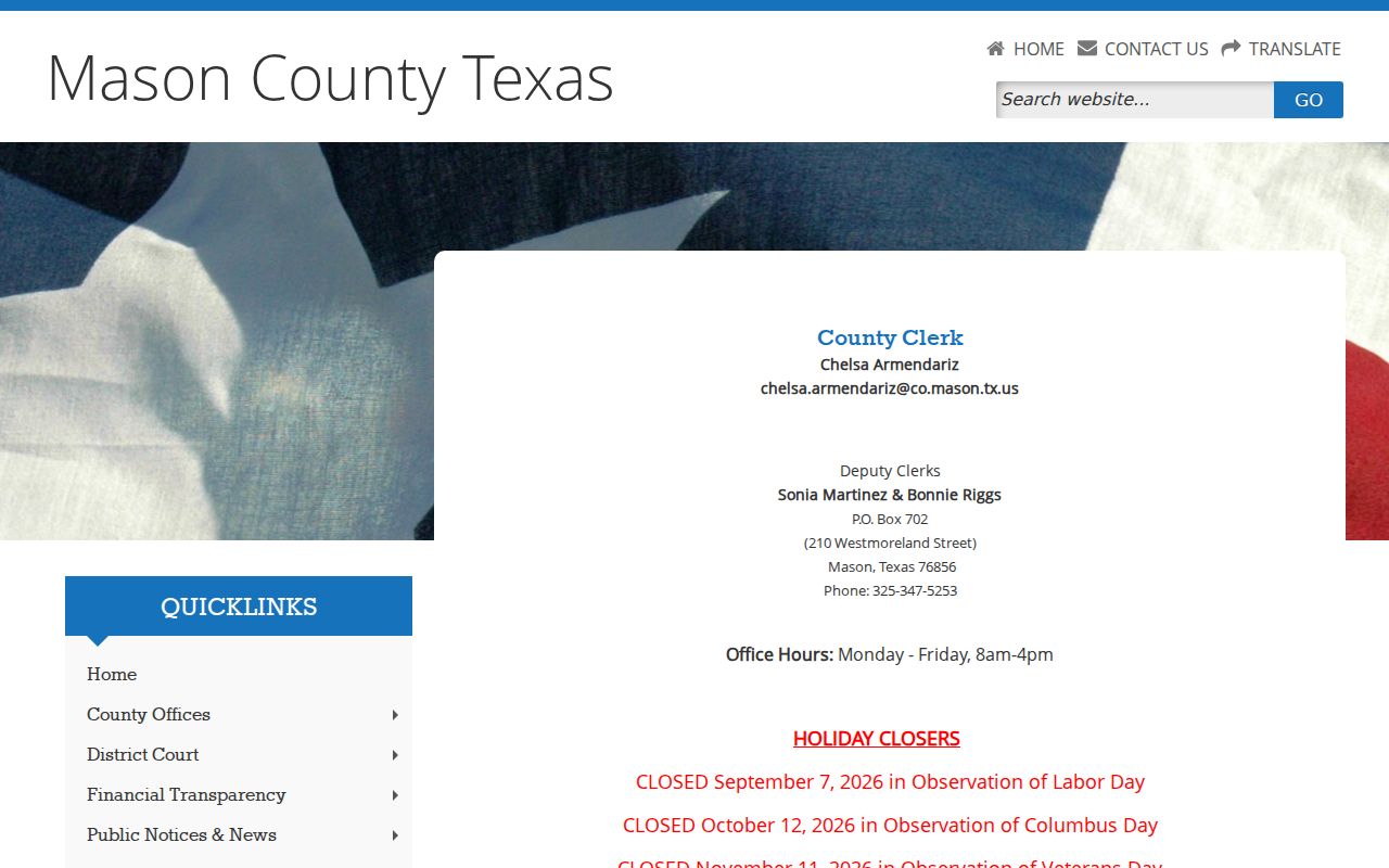 Mason County warrant records County Clerk public search and docket information